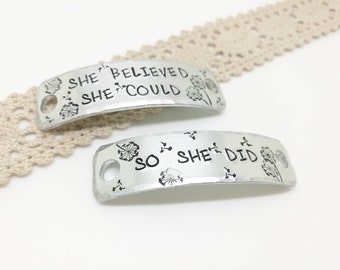 She believed she could Trainer Tags, Sneaker Tags, Gift for Runner, Keep Fit, Trainer Accessories, Runningshoe Tag, Marathon gift, Gym gift