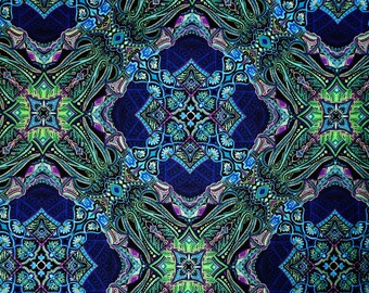 Cotton Fabric | NUANCE | Paula Nadelstern | Benartex | Blue & Turquoise Paisley Design | #04316 | Quilting | BTY | By The Yard