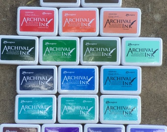 2.5 inch x 3.5 inch, Ranger Archival Ink, Ranger Ink, Wooden Stamp Ink Pad, Waterproof ink, Acid free ink - different colors available