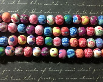 5 FIMO flower round 8mm beads