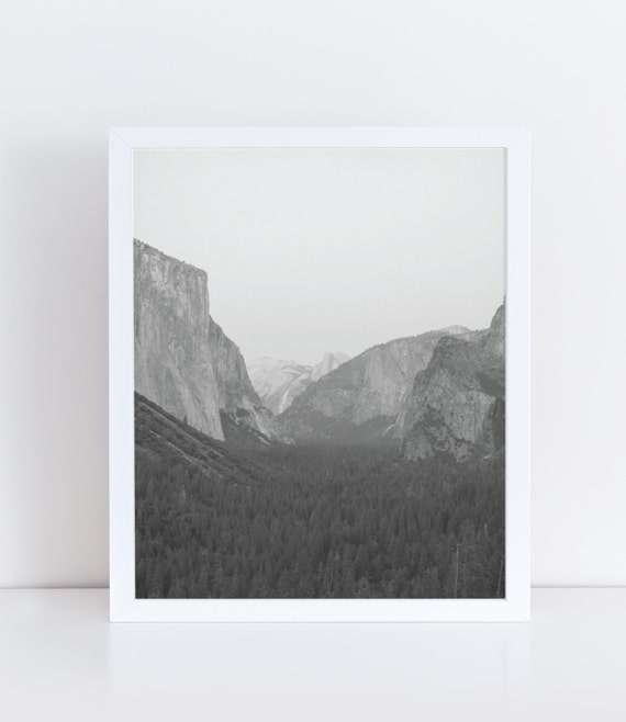 Mountain Print Mountain Wall Decor Black and White Prints