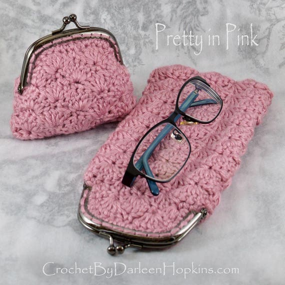 Crochet Pattern Change Purse Eyeglass Case, Easy Crochet Pattern, Crochet Purse Pattern,  Worsted Aran Yarn, INSTANT pdf DOWNLOAD