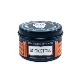 Bookstore - 2 oz Mini Book Lovers' Soy Candle - Book Lover Gift - Scented Soy Candle - Frostbeard Studio