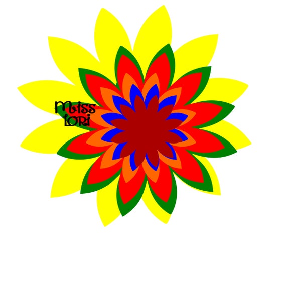 Download Giant sunflower Flower template SVG Cut file flower tutorial