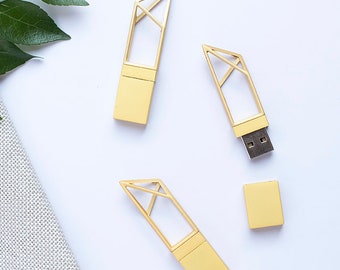 10x 4gb Gold Geometric USB drive