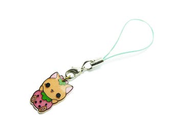 Keyring: Cute Raspberry Cat