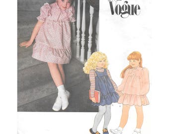 Girls Dress Jumper Sewing Pattern 6X Little Vogue 2725 Vintage