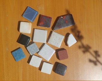 Genuine surf tumbled AUTHENTIC sea glass beach glass sea pottery beach pottery mosaic tiles