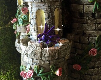 Fairy garden, fairy tale, fairy dragon, micro mini dragon, TINY dragon, purple dragon