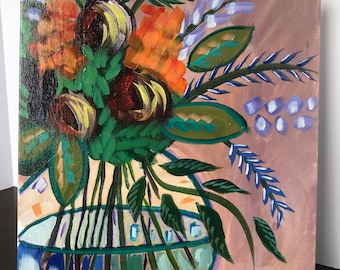 Abstract Flower Vase Painting