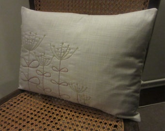 Embroidered Seedhead Cushion