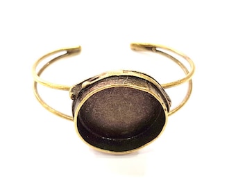 Bracelet Blanks Bangle Blanks Cuff Blanks Adjustable Bracelet Blank Antique Bronze Plated Brass (24mm Blanks) G9018
