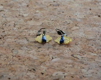 Earrings drop Golden cloud and glazed
