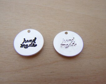 Handmade Charm - Hand Stamped Silver Disc - Handmade Tag - Silver Disc Charm - Jewelry Findings - Jewelry Supplies - DIY Charms