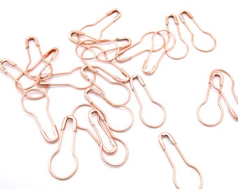 Rose Gold Metal Bulb Safety Pin Locking Stitch Markers