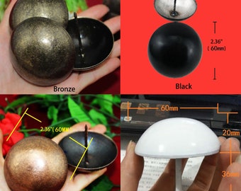 4 Big Door Tacks - Large Round Head Domed Upholstery Iron Décor Nail Finish - 2.36"(60mm) - n136