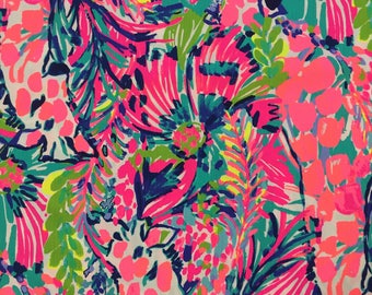 multi gumbo limbo dobby cotton fabric square 18"x18" ~ lilly spring 2018 ~ lilly pulitzer