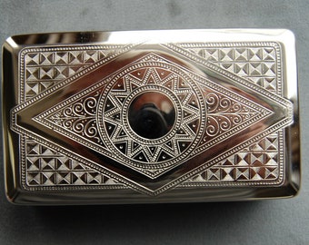 Vintage German Silver Box, Tobacco Tin, Stash Box, Handy Pocket Container, Made in Germany by Hansaware 108/N 226