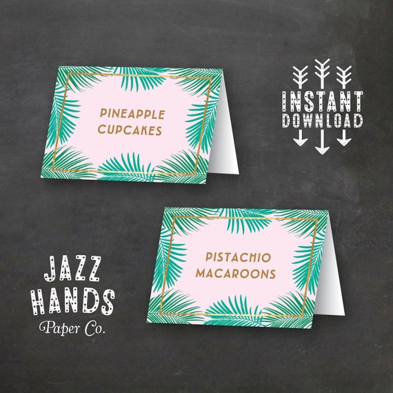 Tropical Food Labels DIY Printable Birthday Party