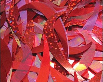 Flame Red mix tusk sequins. 55mm. JR02345
