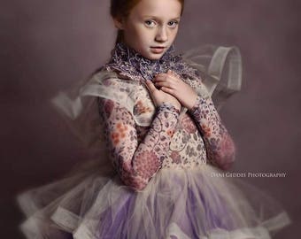 Girls couture spring time cupcake dress in lavender
