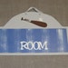 Personalized Room Sign for Boys. baseball theme in gray and royal blue.