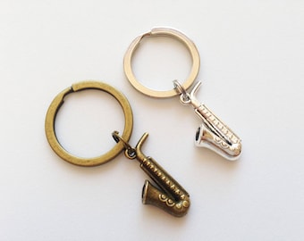 SAXOPHONE Keychain Saxophone Lanyards Saxophone Keyring Musician Keychain Music Keychain Musician Gift Music Gift Jazz Keychain Saxo Gift