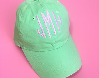 Monogram Baseball Hat Embroidered Monogrammed Baseball Cap Adjustable Seersucker Hat Personalized Gift Ladies Hat Group Gift