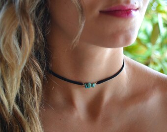 Turquoise Choker, dainty Choker, Gemstone Choker, Boho Choker, Bohemian Choker, Healing Stones, choker necklace, Cute Choker, beaded Choker