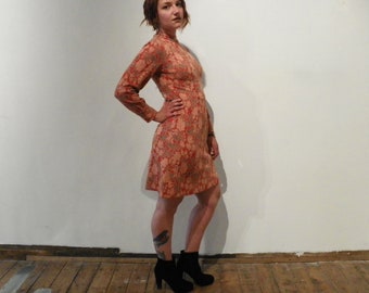 Vintage 60's Floral Bell Sleeve Dress