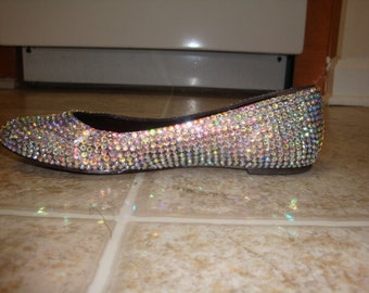 Embellished Crystal Clear AB Ballet Flats