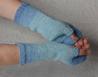 cotton fingerless gloves, knit arm warmers, knitting accessories