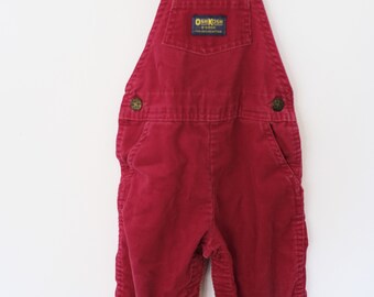 Vintage Red Corduroy Osh Kosh Overalls - 24 months