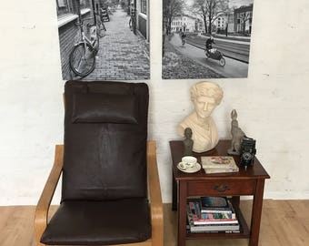 Slip cover for the Ikea poang chair in faux leather fabric