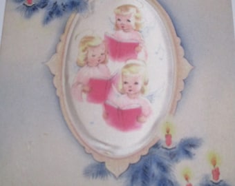Vintage Greeting Card Lot-Ephemera-Mixed Media-Paper-Crafts-Scrap Booking-Baby-Childrens-Christmas-Set of 5-1940's