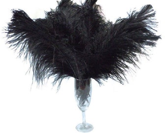 10 Pcs 8-10" 10-12" 12-14" 14-16" 16-18" 20-22" 24-26" Black Ostrich Feather Plume for Centrepieces and Craft!