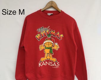 Rare! Velva Sheen MERRY KISSMAS KANSAS Christmas sweatshirt woman/man clothing . Adult medium