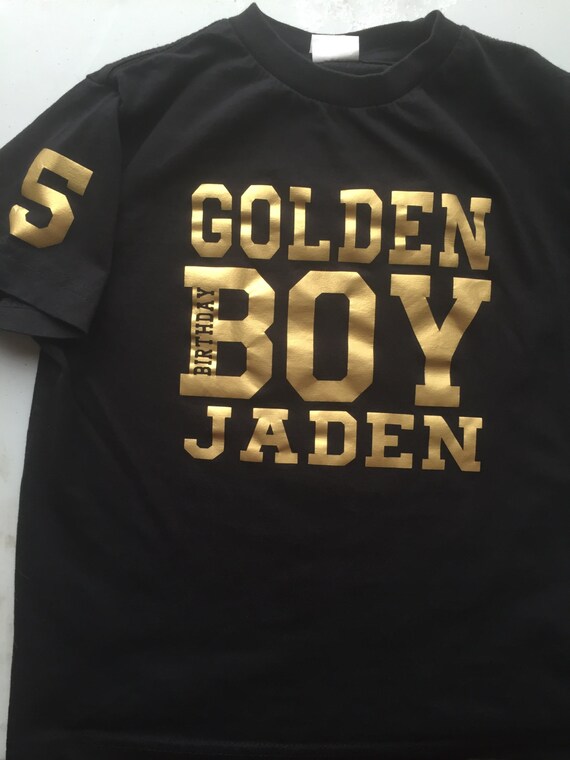 Golden Birthday Boy Shirt tshirt personalize with name & age