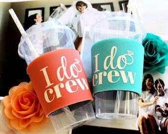 Bachelorette Party, Cups, I Do Crew, Bachelorette Favors, Bridesmaid Cups, Matching Bride Cup, Bachelorette Party Supplies