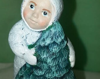 Ceramic Snowbaby With Tree Ornament