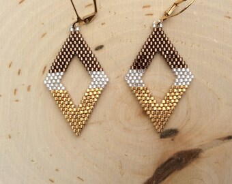 Delica Beaded Earrings "Salted Carmel"