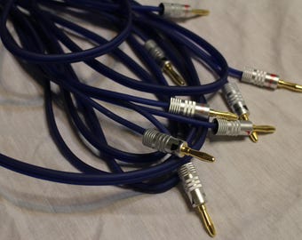 SALE: Audiophile Grade 8ft. Speaker Cable (Pair) > Artisan Crafted > Stereo Speakers > Royal Blue > Nakamichi > Made In California, USA