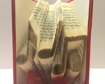 Folded Book Art, Music Notes, Centerpiece, Piano Recital Gift, Teacher Gift, Decor, Personalized, Treble Clef, Unique Gift, Party Retirement