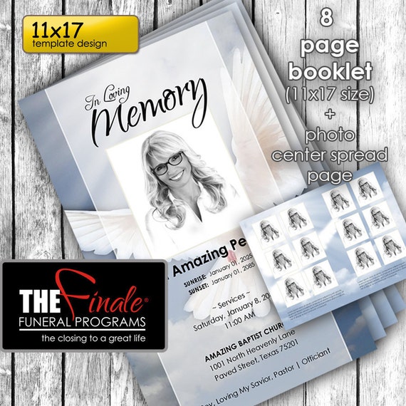 11x17 8page booklet heavenly dove blue printable funeral