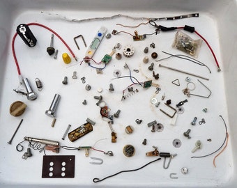 Electrical Parts Salvage 105 Metal Scrap pieces Steampunk Industrial Altered Art Supply