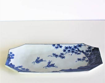 Vintage Porcelain Asian Style Tare Ware San Francisco Rectangular Plate