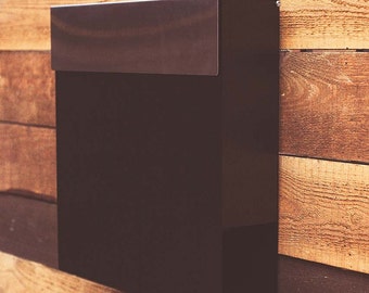 Free SHIPPING! Modern mailbox made from Stainless Steel. Black mailbox from steel. Durable mail box from metal. Iron postbox / gift for him