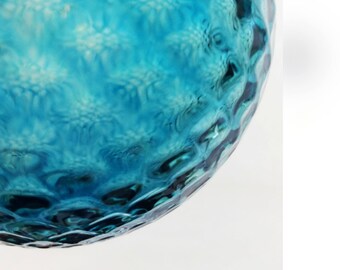 Aquamarine Blue Diamond Facet Blown Glass Ornament 3.5 inches FREE SHIPPING