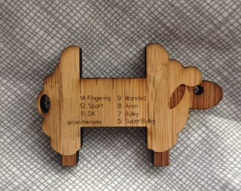 Sheep wraps per inch Gauge - WPI - Spinner control card - bamboo