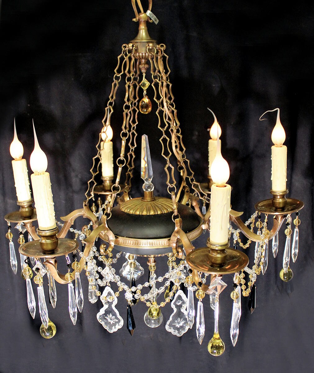 Chandeliers Lighting Breathtaking 25x 27 Vintage 6 Light Spanish Chandeliers Lighting Breathtaking 25 X 27 Vintage 6 Light Spanish Brass Chain Link Chandelier Amber Crystal Custom Dressed Home And Living